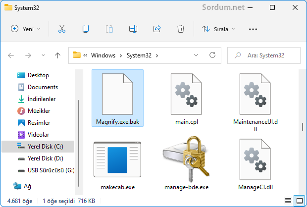 Magnify.exe yeniden adlandırıldı