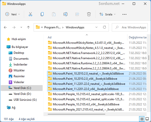 Microsoft Paint klasörleri