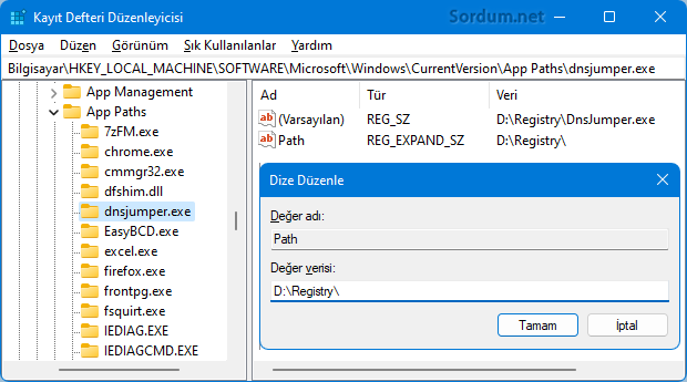 Registry path