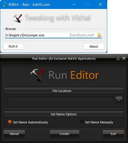 Run it ve Run editor