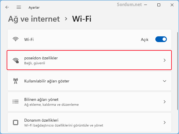 Wi-Fi ayarları