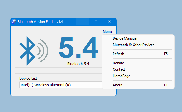 Bluetooth version finder arayüz