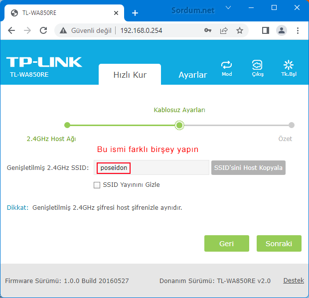 TP-Link wifi ismi değiştir