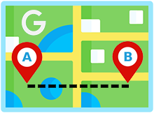 Google Maps ta kuş uçuşu uzaklık