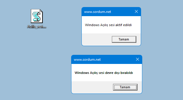 Vbscript ile başlangıç sesi ayarı