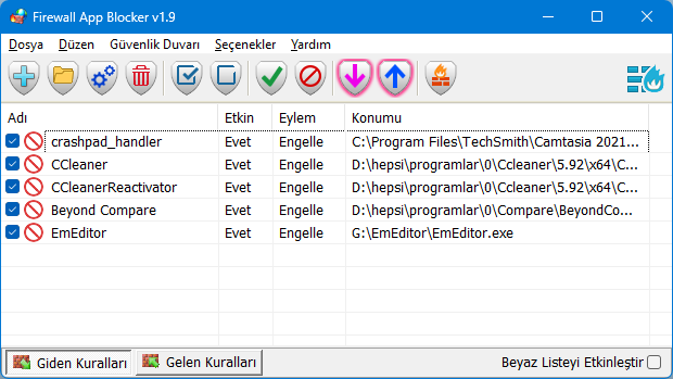 FAB kurallarını dışa veya içe aktar