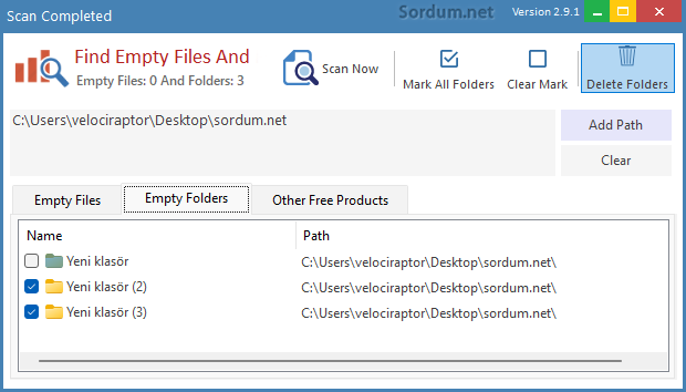 find emtpty files and folders_bos klasörler