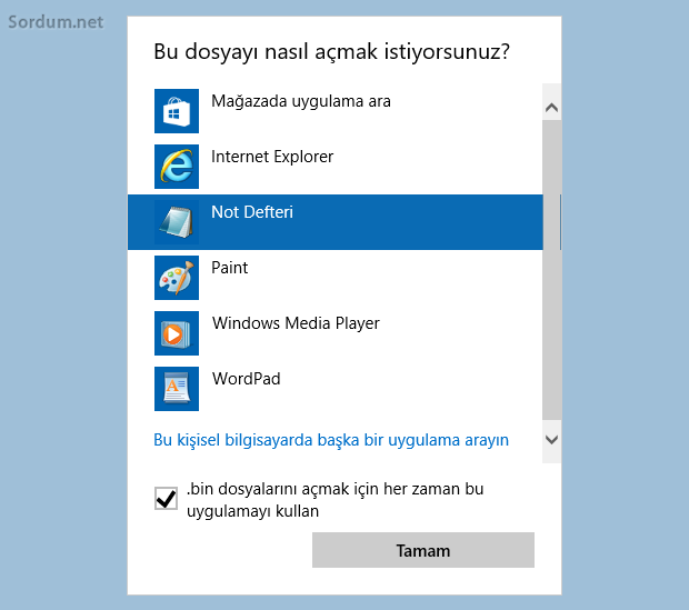 Yanlış dosya ilişkilendirmesi