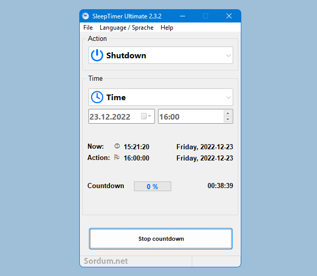 Sleep timer ultimate yazılımı