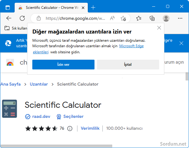 Diğer mağazadan eklentilere izin ver