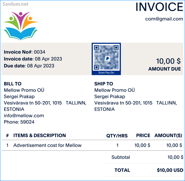 Paypal faturası