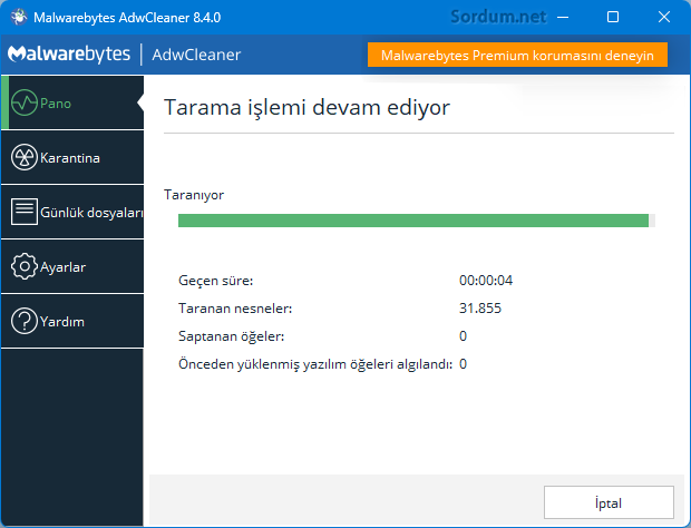 Adwcleaner tarıyor