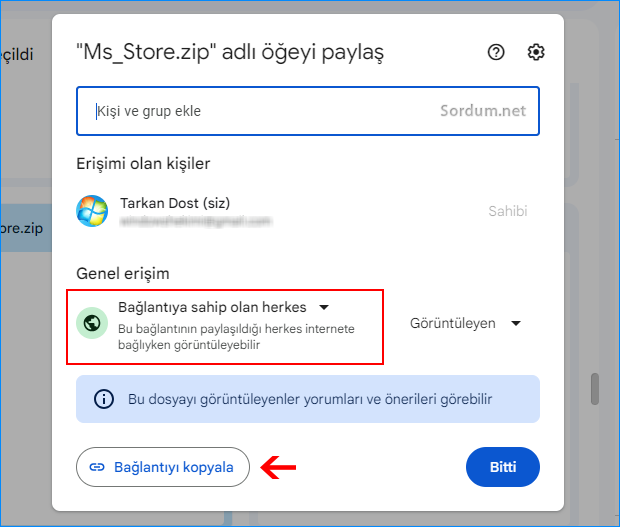Google drive izni