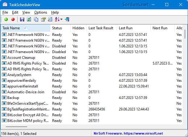 Taskschedulerview arayüzü