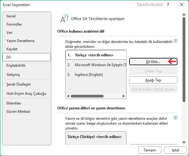 Microsoft Office ye yeni dil ekle Microsoft Office ye yeni dil ekle