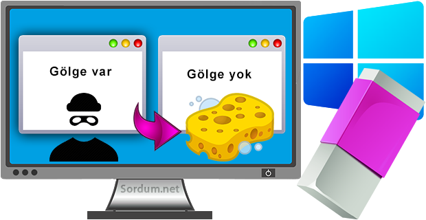 Pencere kenarlarındaki gölgeleri kaldırın