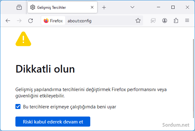 Firefox about:config
