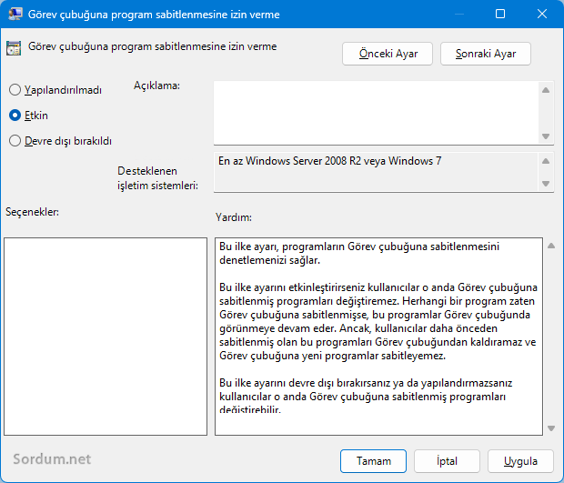 Gpedit.msc ayarı etkin