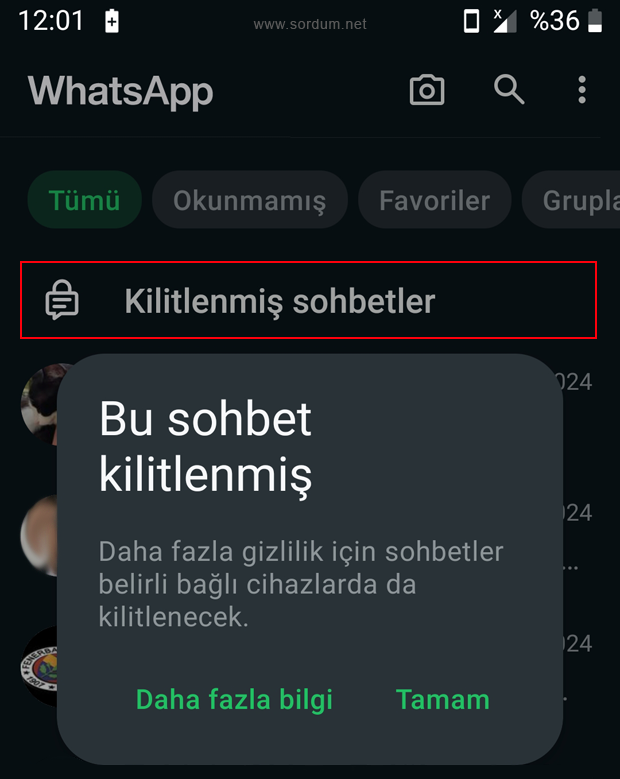 Sohbet kilitlenmiş