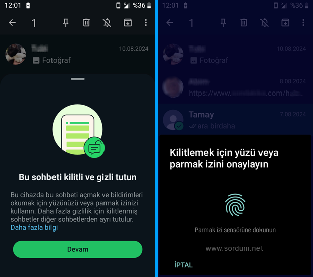 Kilitlemek için parmak izi kullan