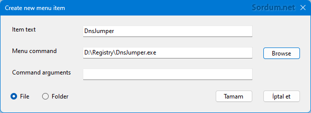 WinX menüsüne Program ekle