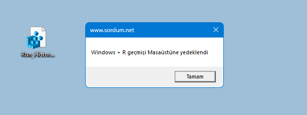 Çalıştır listesi hafızası yedeklendi