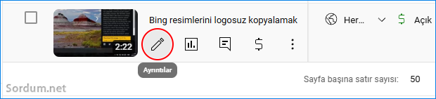 Video ayrıntıları