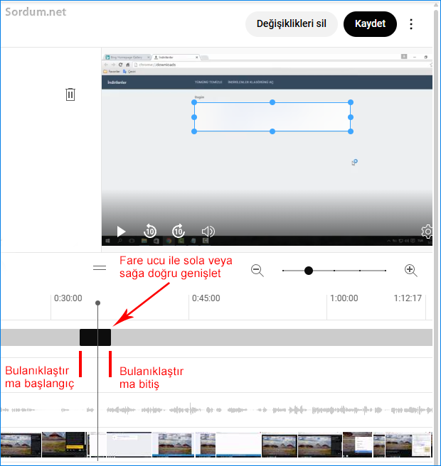 Youtubede bulanıklaştırma ile sansür