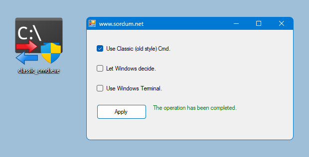 cmd ve terminal arasında bir tıkla geçiş yapın