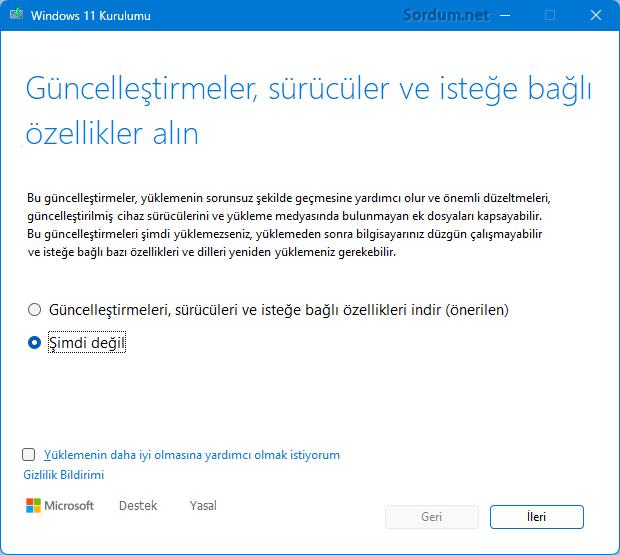 isteğe bağlı özellikleri alın