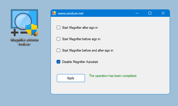 Magnifier Autorun tool Magnifier Autorun tool