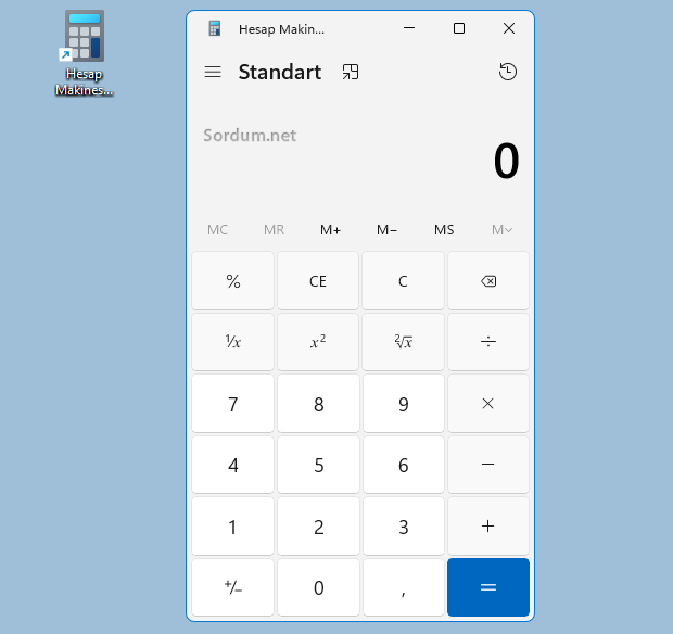 Hesap makinasını kısayolla çalıştırma Hesap makinasını kısayolla çalıştırma