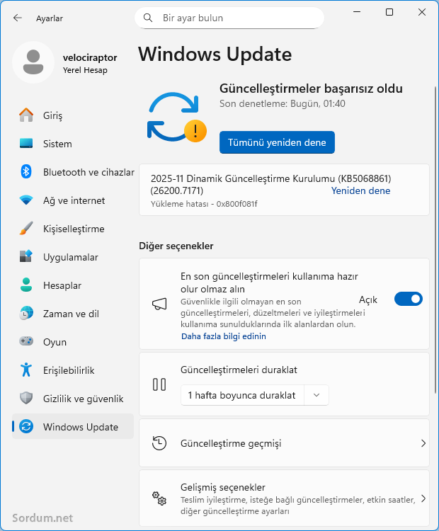 KB güncellemesi kurulum hatası KB güncellemesi kurulum hatası
