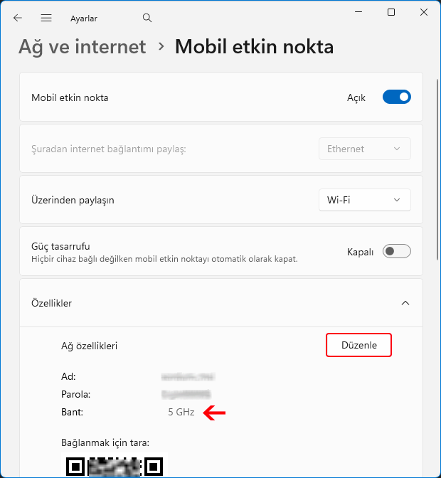 Mobil etkin noktayı düzenle Mobil etkin noktayı düzenle