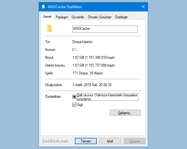 msocache boyutu msocache boyutu