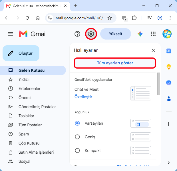 Gmail ayarlar Gmail ayarlar