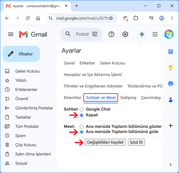 Gmail sobet ve toplantı Gmail sobet ve toplantı